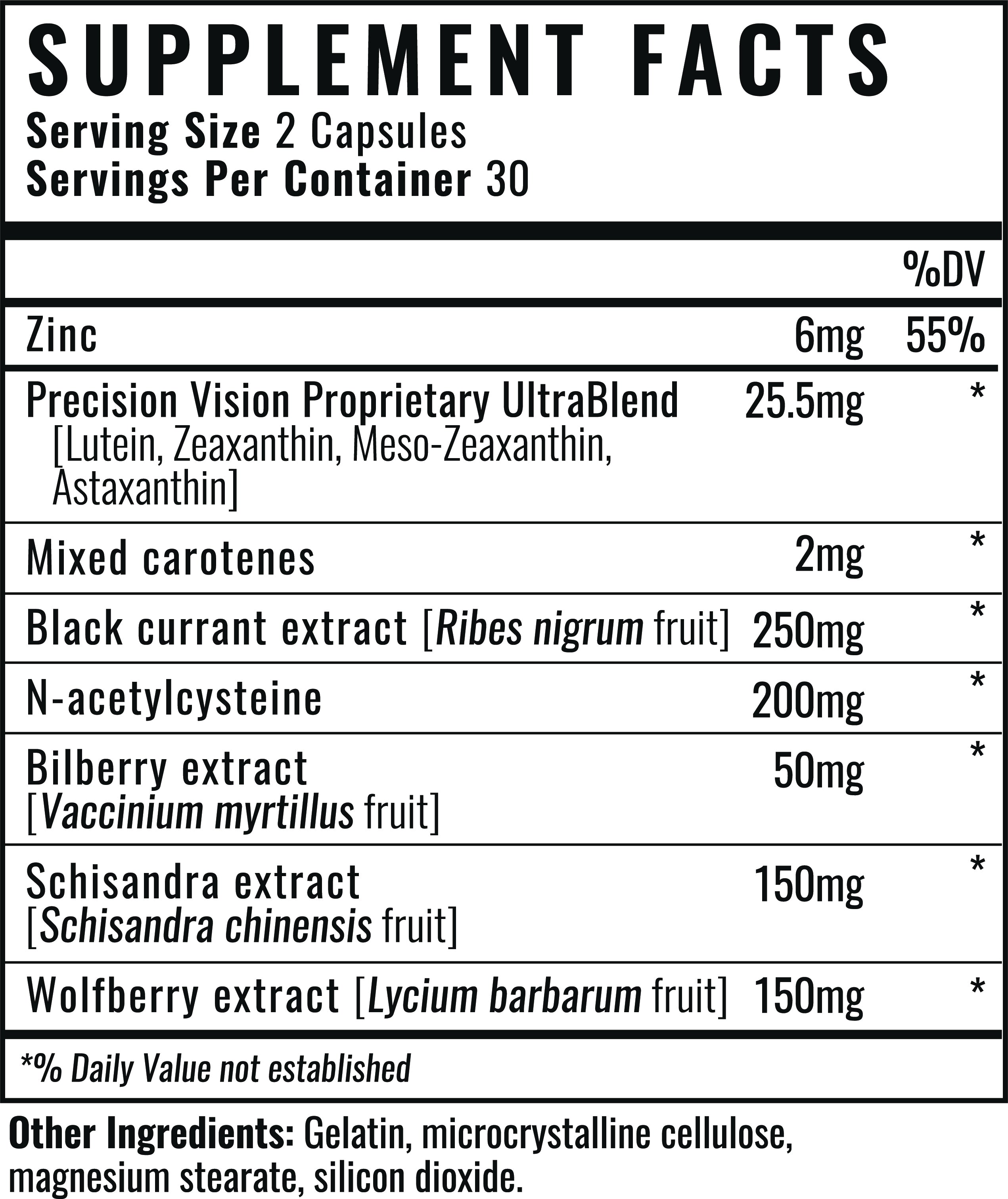 Supplement facts image