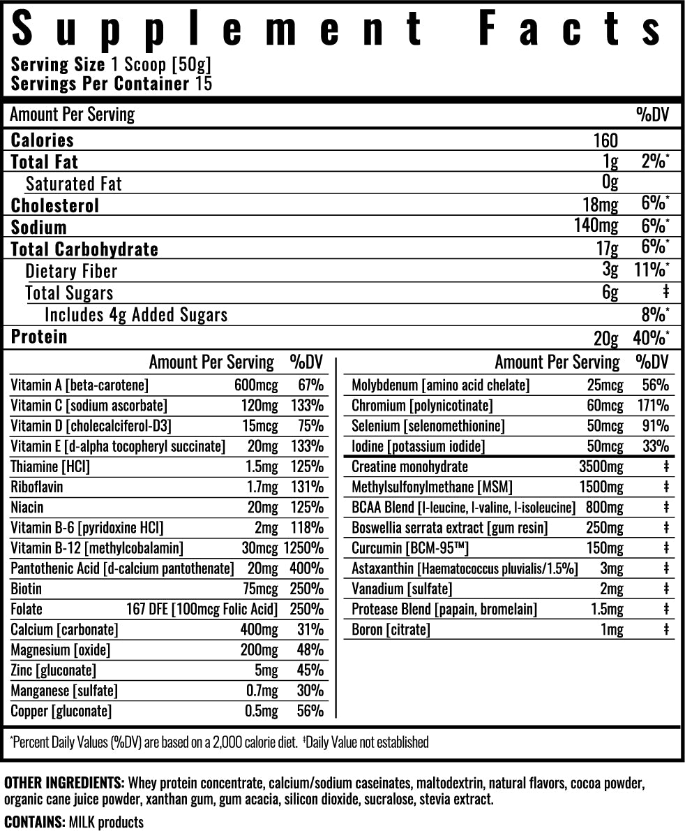 Supplement facts image
