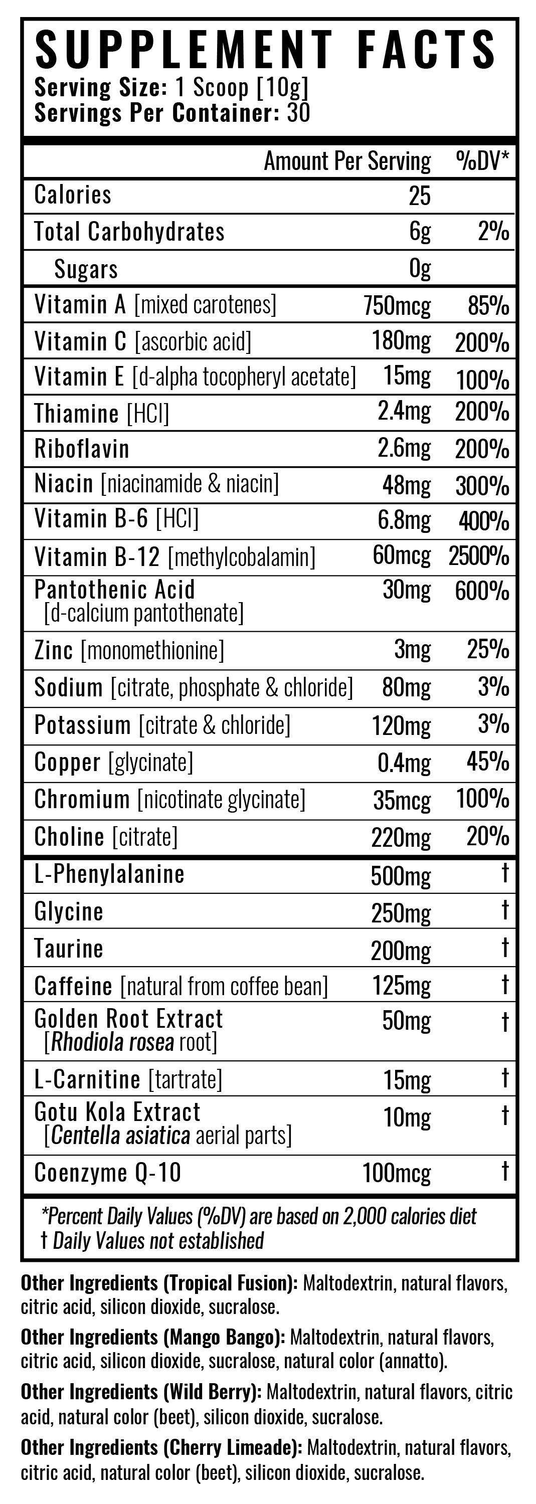 Supplement facts image