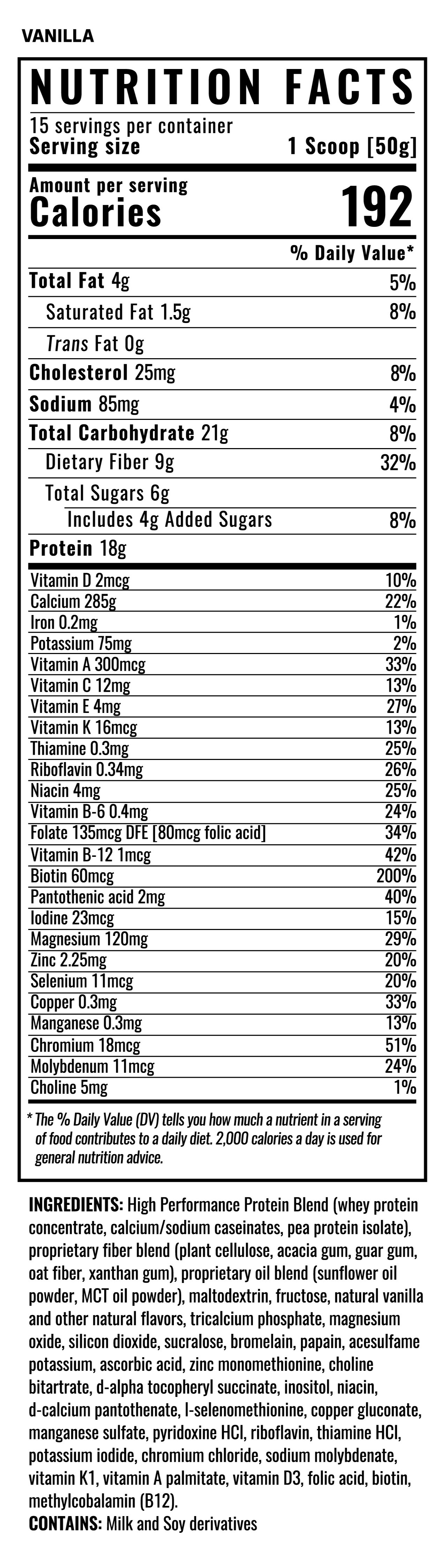 Supplement facts 1