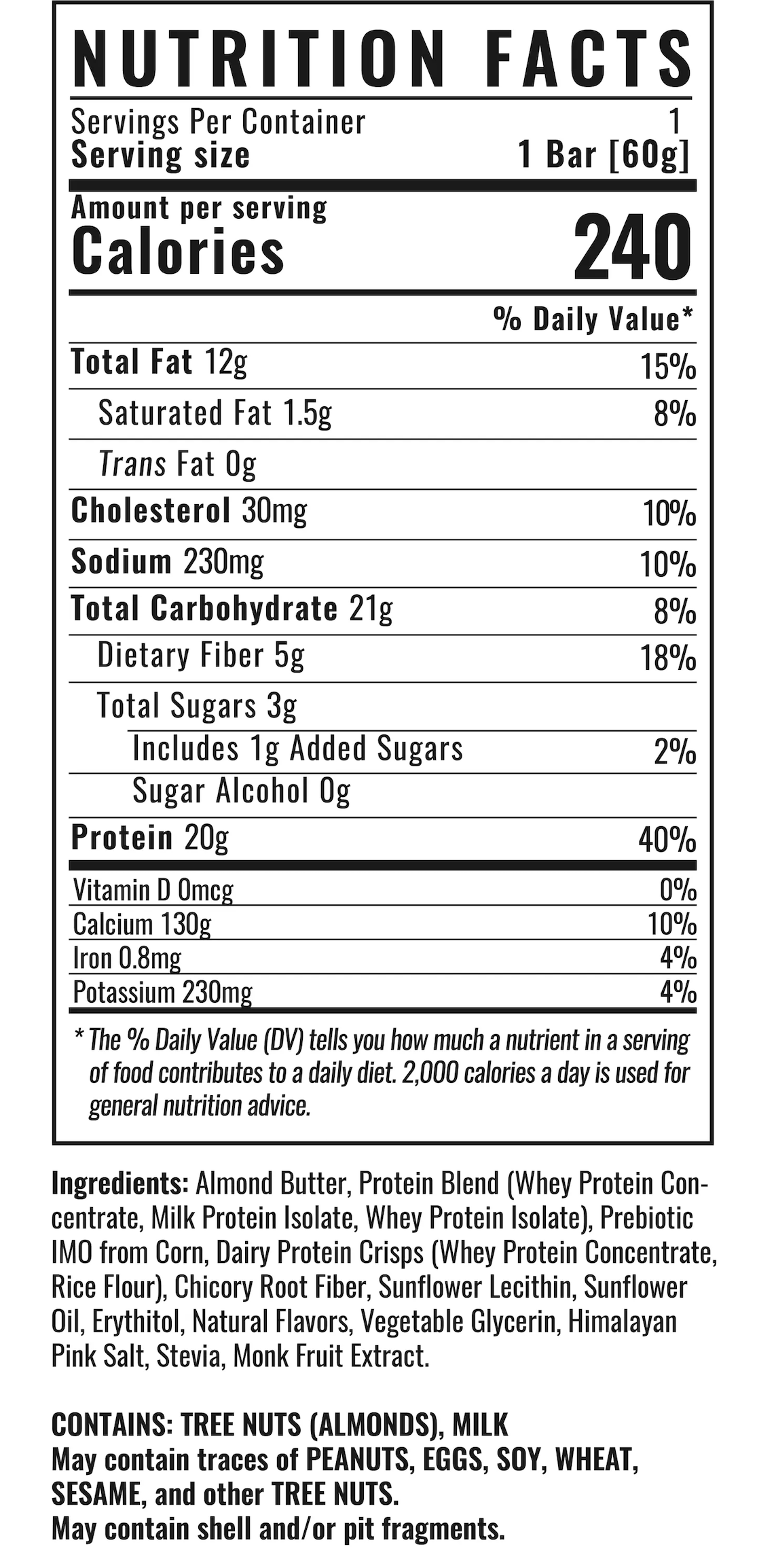Supplement facts 2