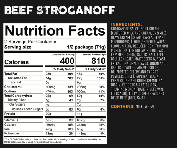 Peak Refuel - Beef Stroganoff - Wilderness Athlete